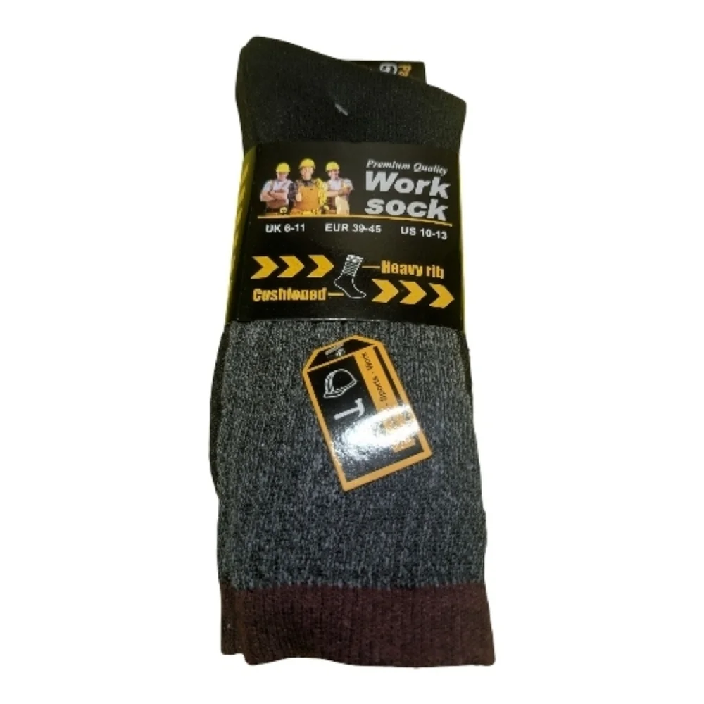 Premium Quality Work Sock - Black and Gray